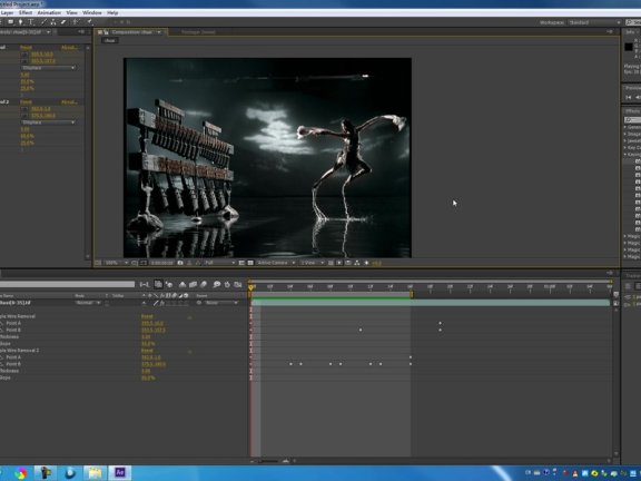 电视剧里钢丝的抠除